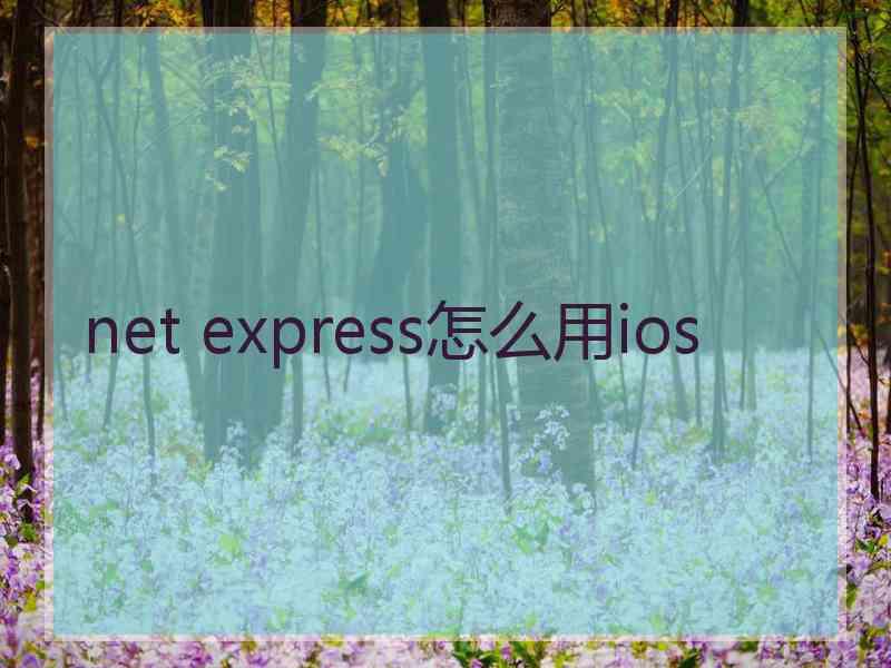 net express怎么用ios