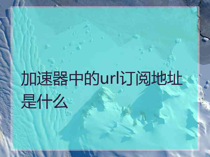加速器中的url订阅地址是什么