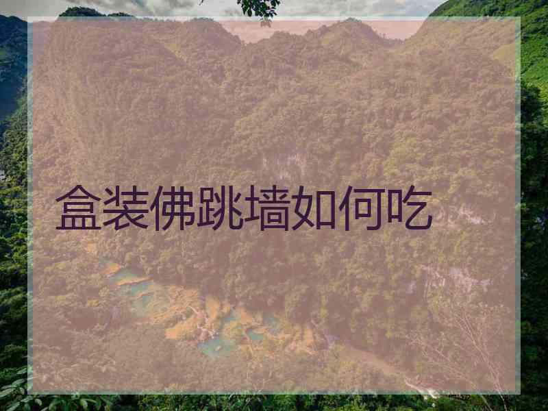 盒装佛跳墙如何吃