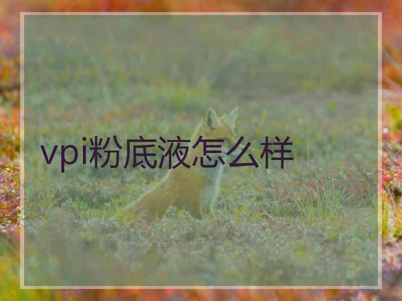 vpi粉底液怎么样