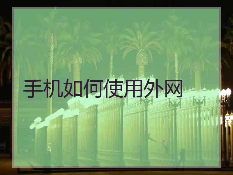 手机如何使用外网