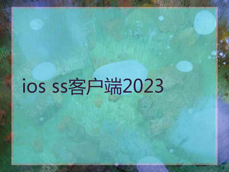 ios ss客户端2023