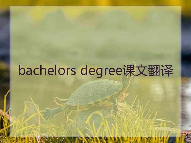 bachelors degree课文翻译