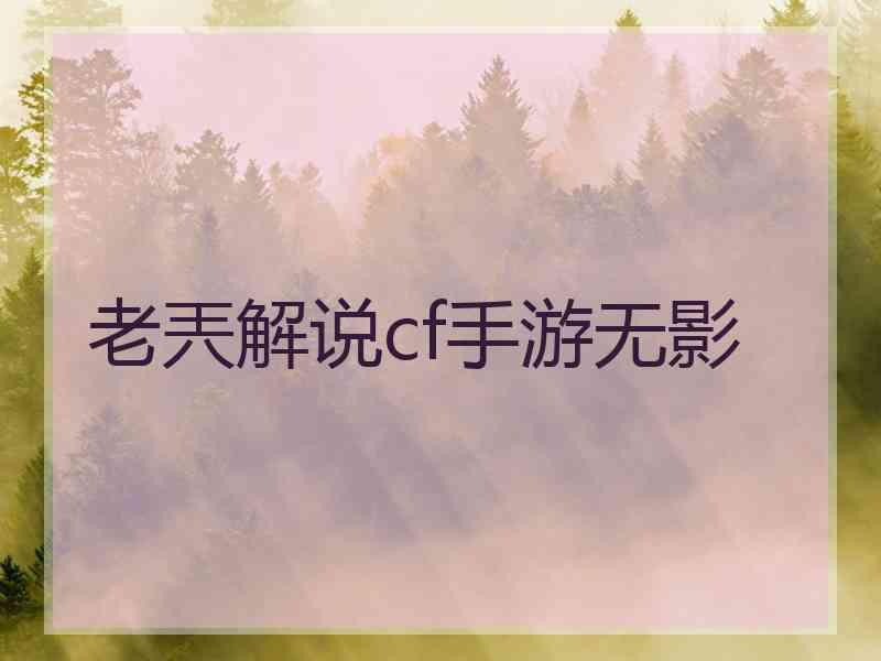 老兲解说cf手游无影