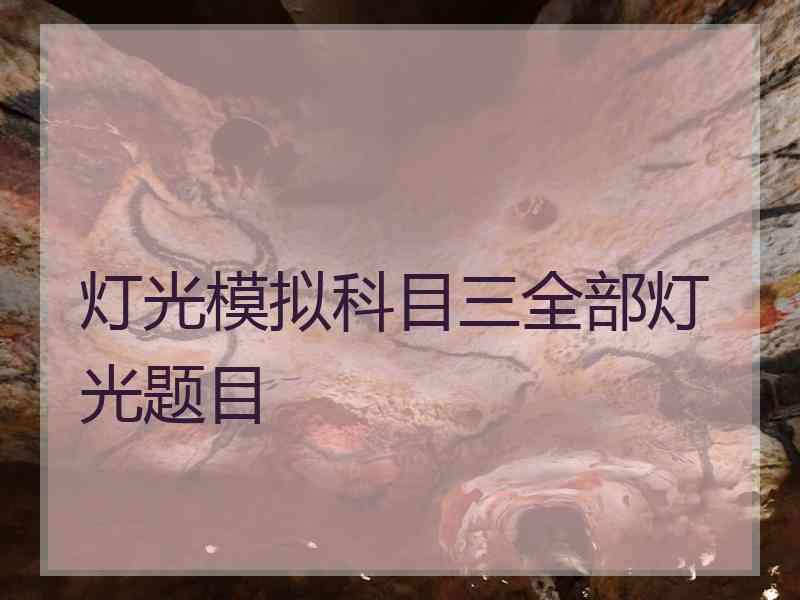 灯光模拟科目三全部灯光题目