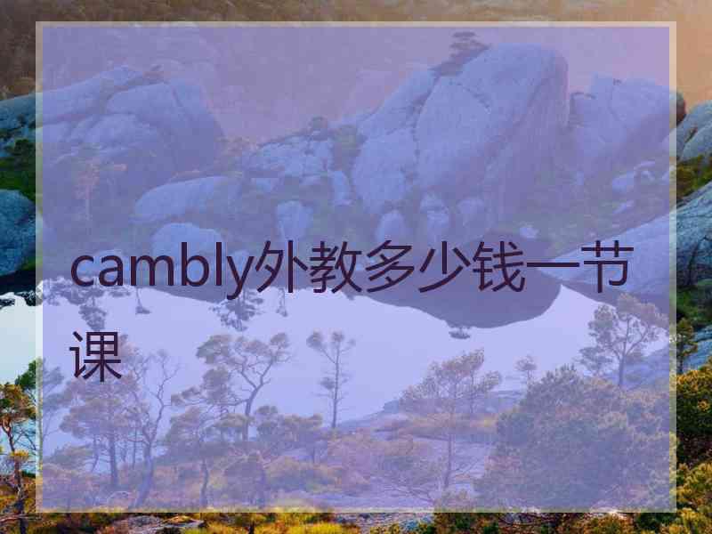 cambly外教多少钱一节课