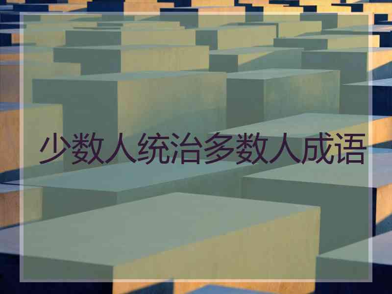 少数人统治多数人成语