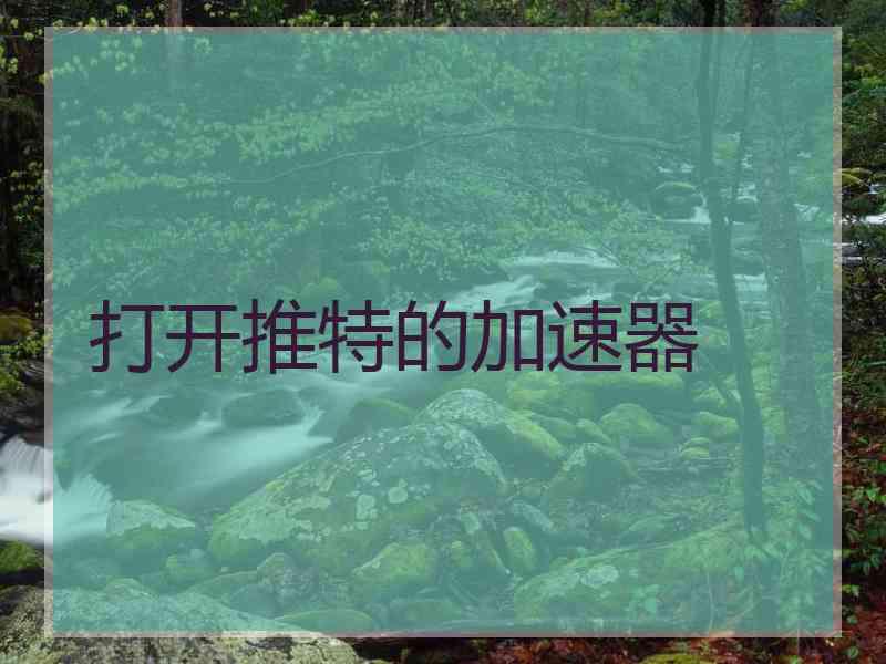 打开推特的加速器