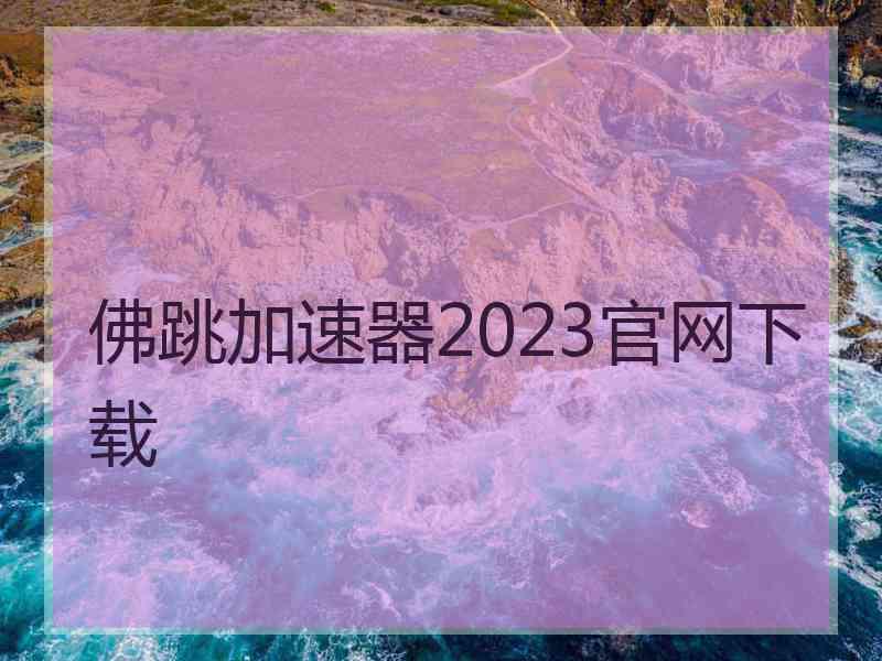 佛跳加速器2023官网下载