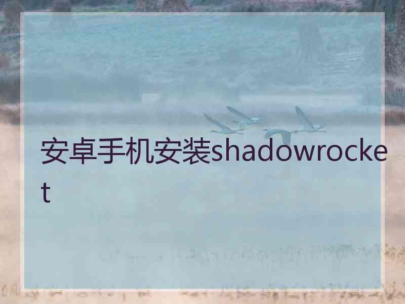 安卓手机安装shadowrocket