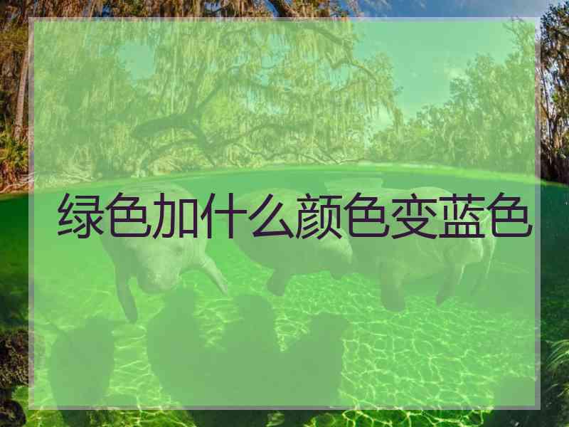 绿色加什么颜色变蓝色