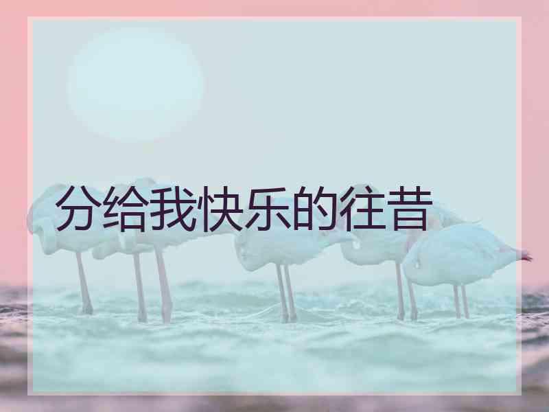 分给我快乐的往昔