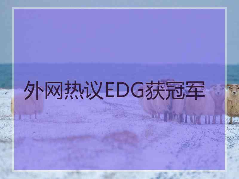 外网热议EDG获冠军