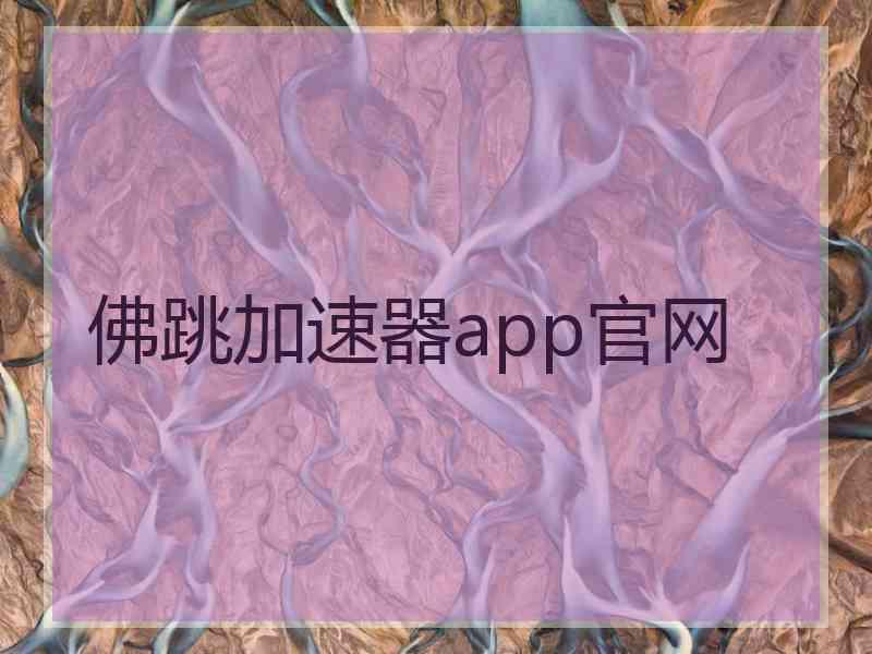 佛跳加速器app官网
