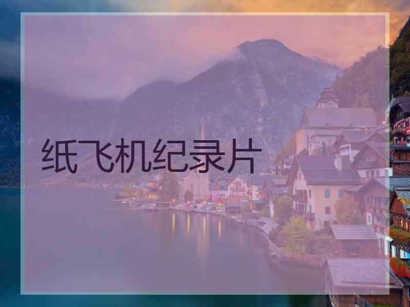纸飞机纪录片