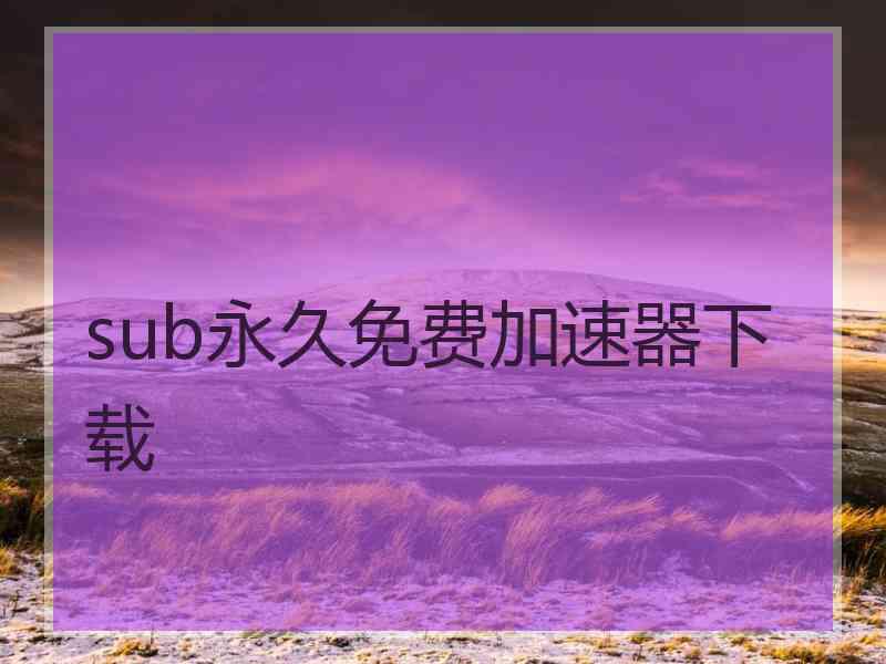 sub永久免费加速器下载