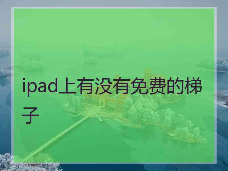 ipad上有没有免费的梯子