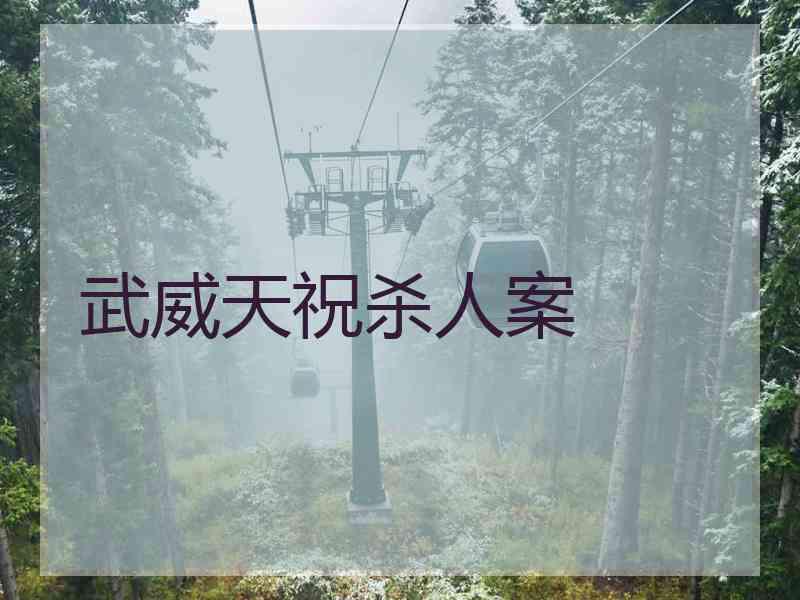 武威天祝杀人案