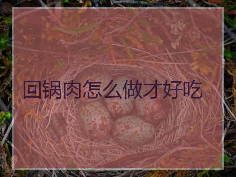 回锅肉怎么做才好吃