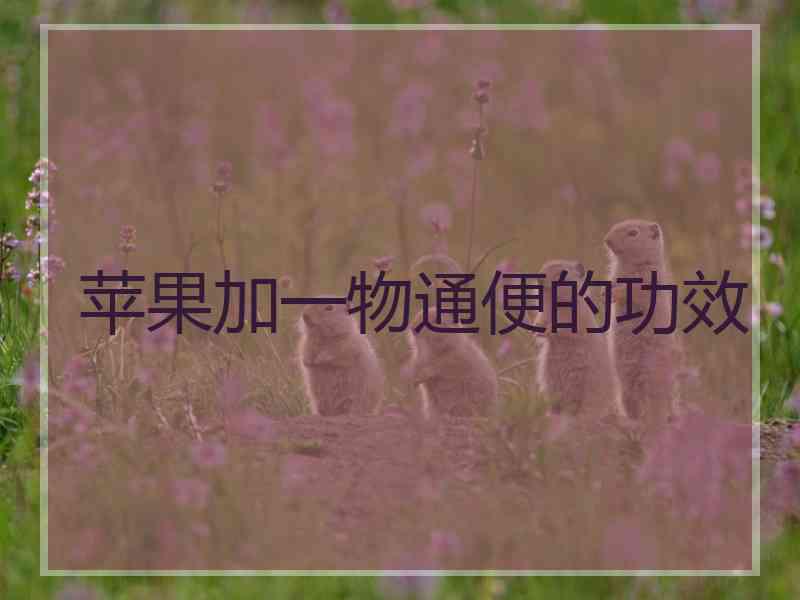 苹果加一物通便的功效