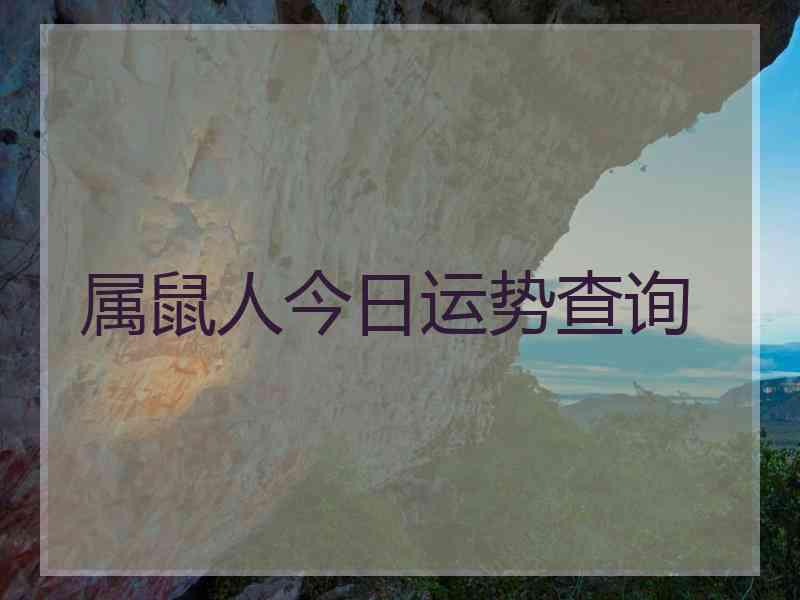 属鼠人今日运势查询