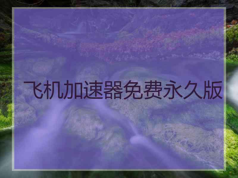 飞机加速器免费永久版