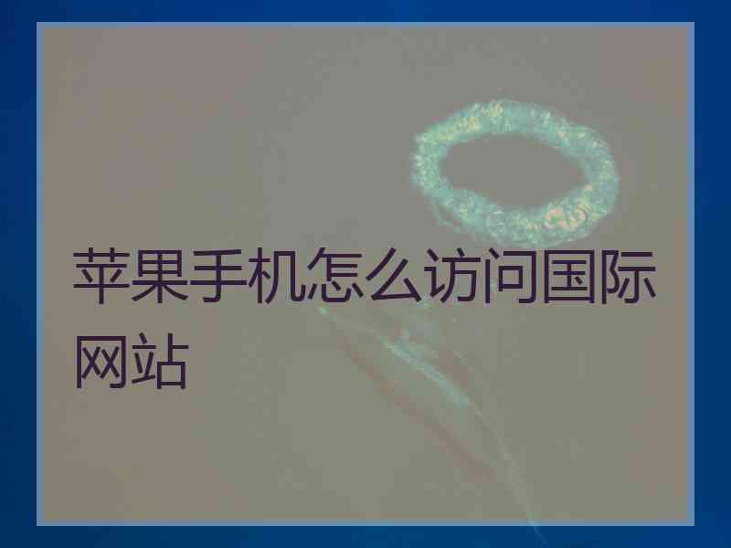 苹果手机怎么访问国际网站