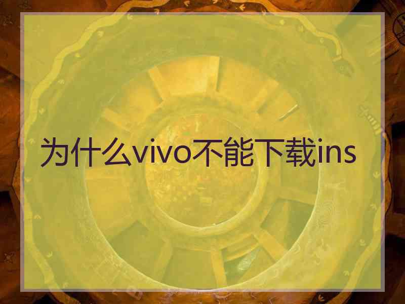 为什么vivo不能下载ins