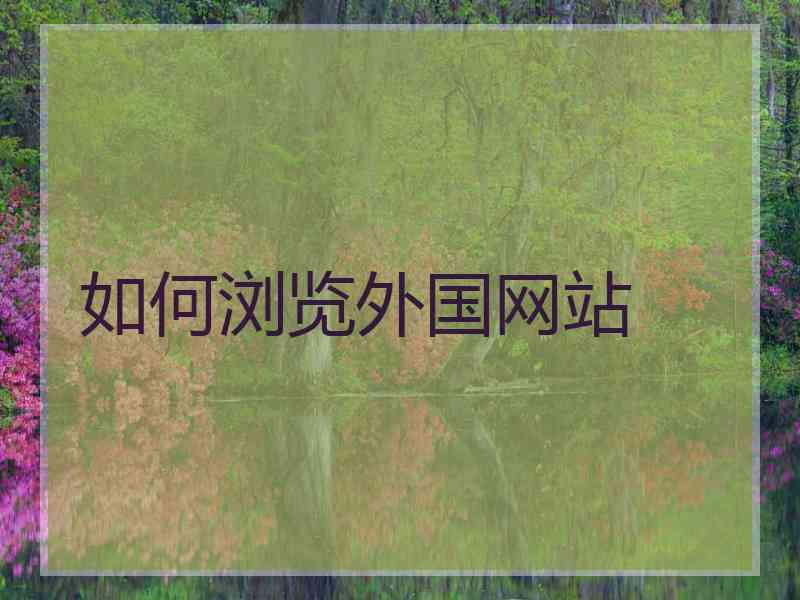 如何浏览外国网站
