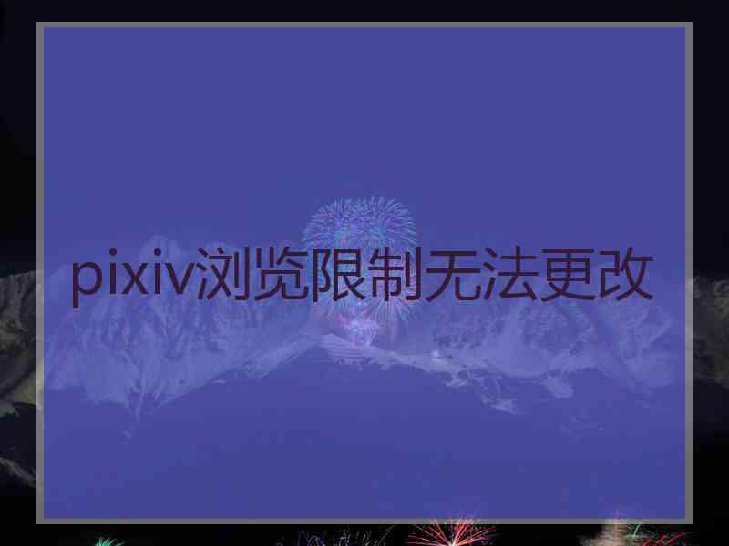 pixiv浏览限制无法更改