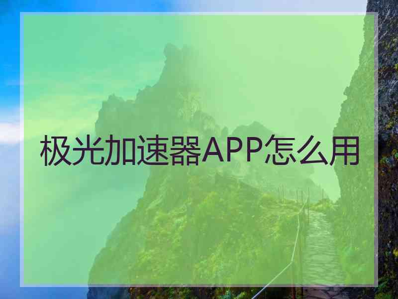 极光加速器APP怎么用