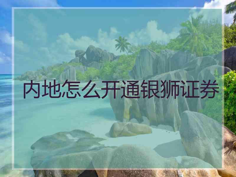 内地怎么开通银狮证券