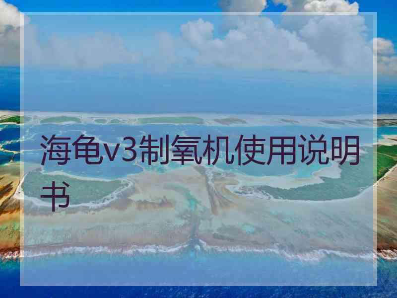 海龟v3制氧机使用说明书