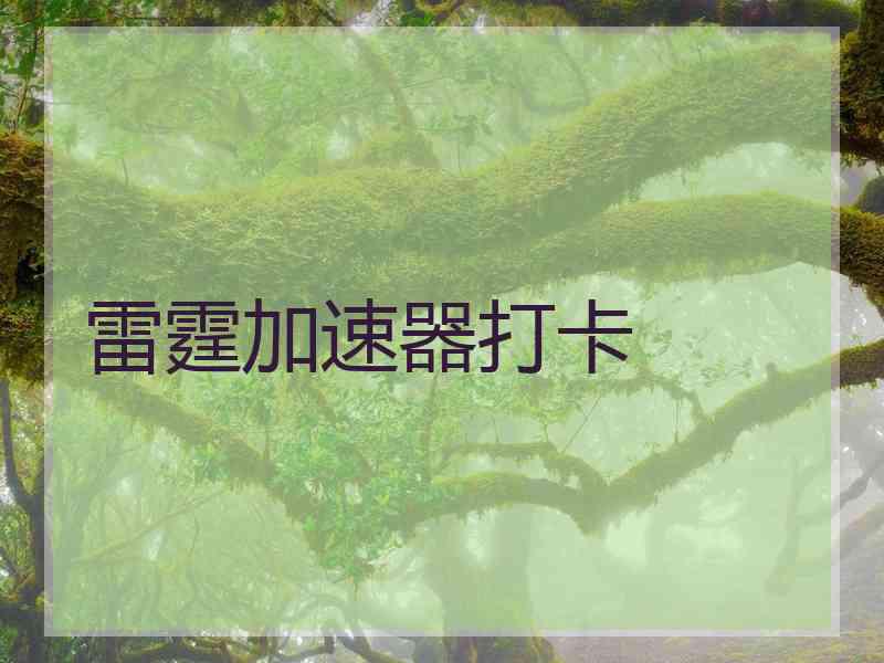 雷霆加速器打卡