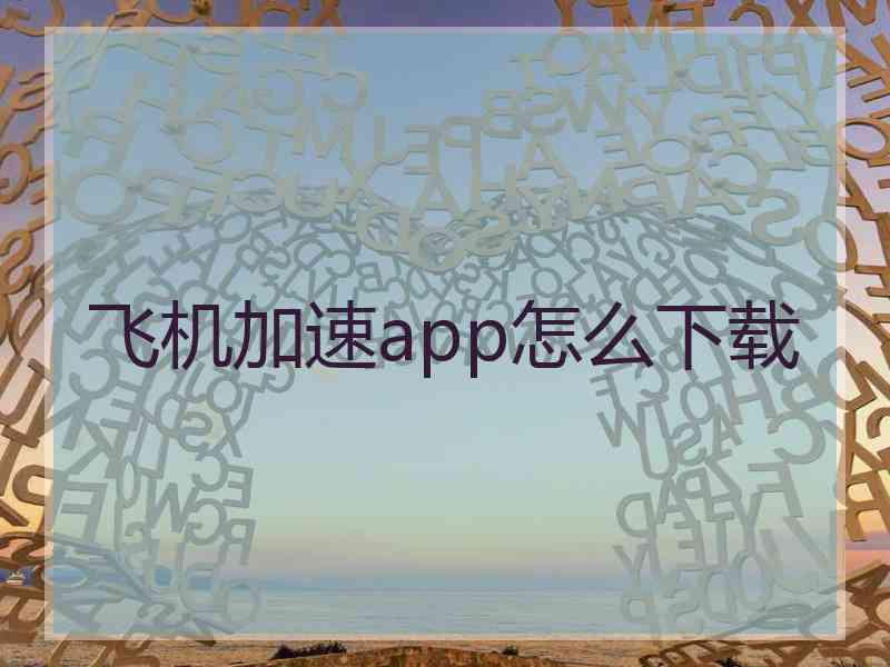 飞机加速app怎么下载