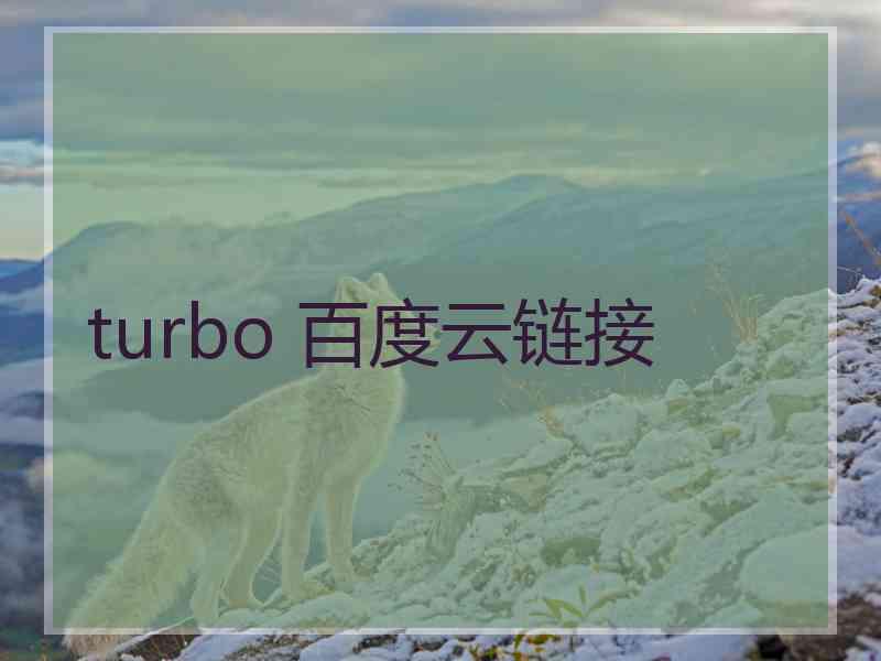 turbo 百度云链接