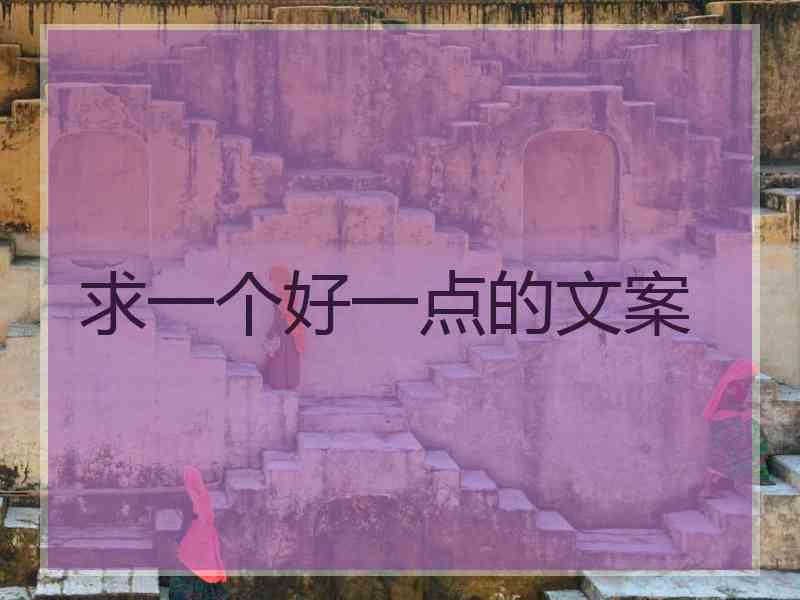 求一个好一点的文案