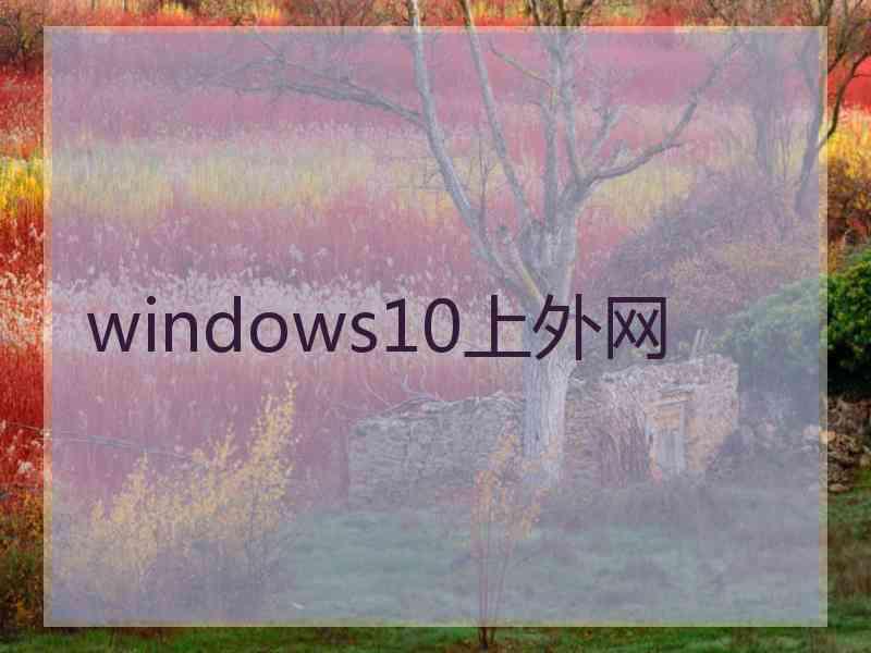 windows10上外网