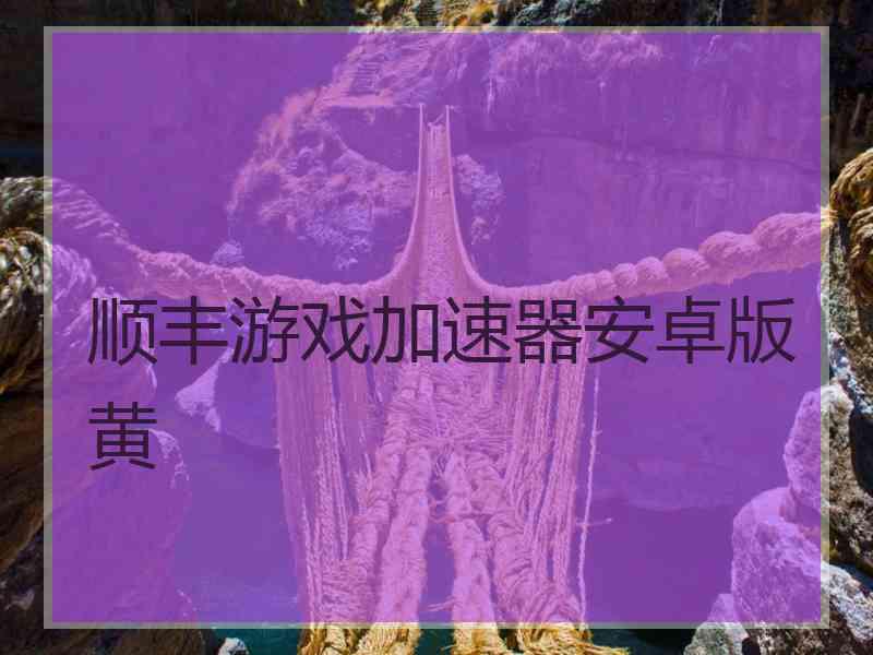 顺丰游戏加速器安卓版黄