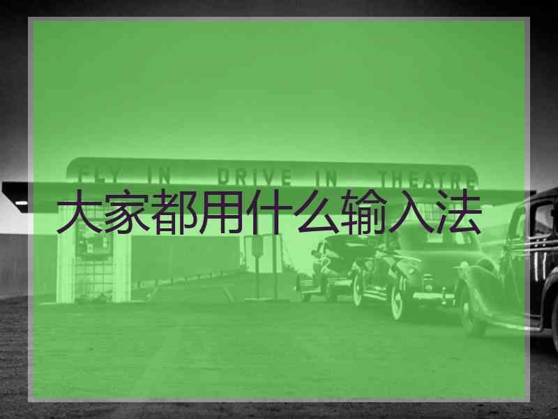 大家都用什么输入法