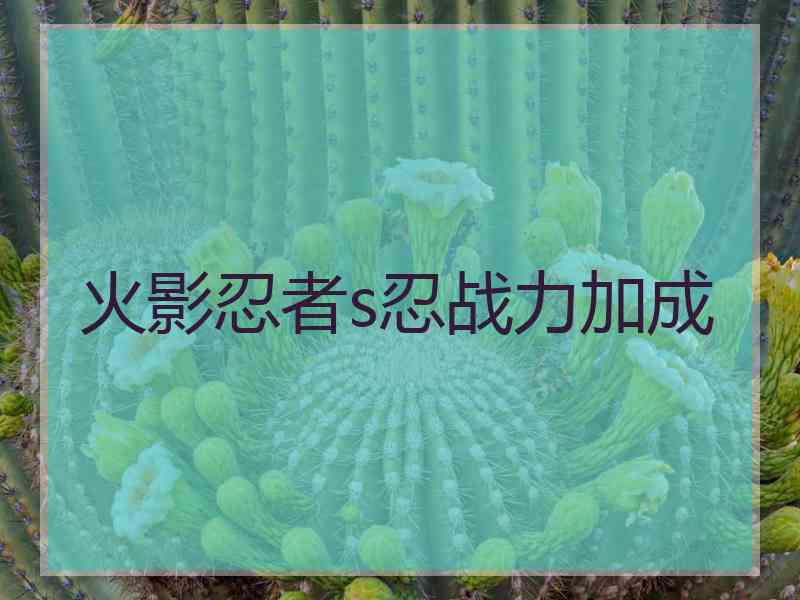 火影忍者s忍战力加成