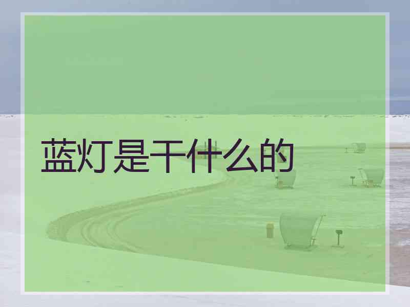 蓝灯是干什么的
