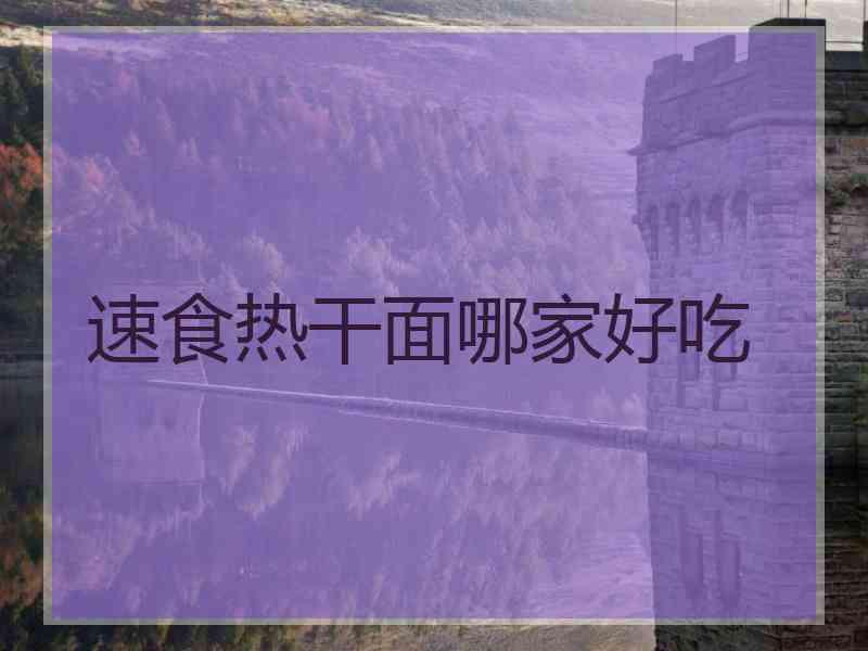 速食热干面哪家好吃