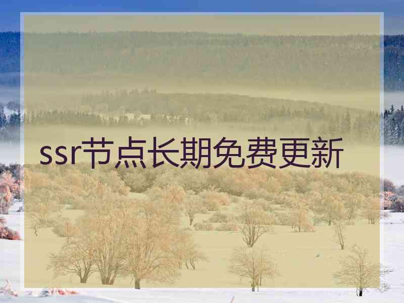 ssr节点长期免费更新